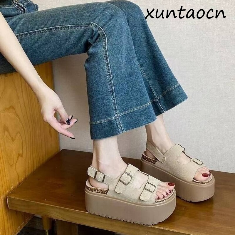 Summer Clothing Korea - Damen Plateau-Sandalen mit Dicker Sohle Sommer