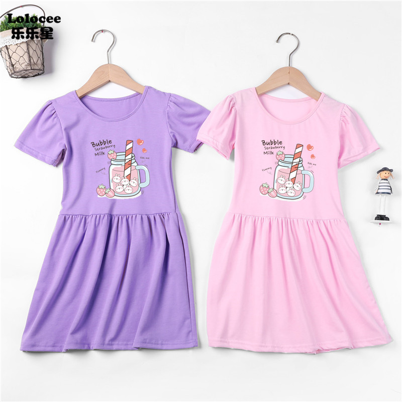 Summer Clothing Teen Girls - 3-14y Teenager Mädchen Erdbeer saft Kleider