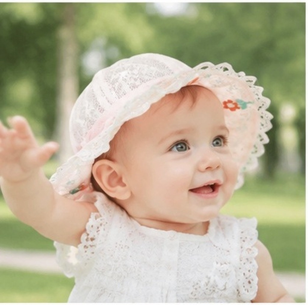 Sun Hat Wide Brim - Baby-Mädchen-Sonnenhut mit breiter Krempe, atmungsaktivem Mesh-Material,