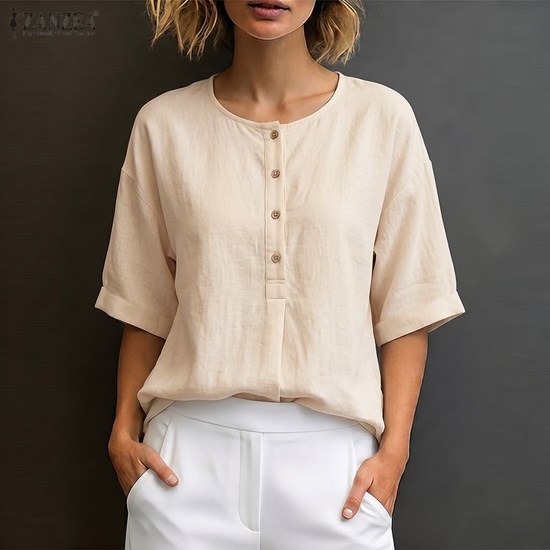 Summer Clothing Work - Damen Sommer Einfarbige Bluse 2026 ZANZEA