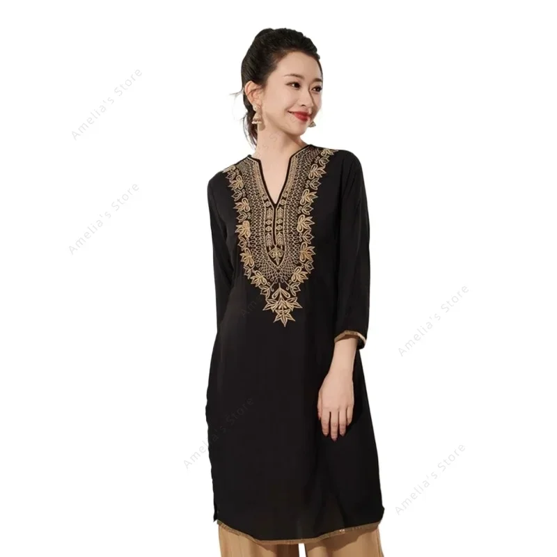 Indian Summer Vintage Clothing - Indische Traditionelle Bestickte Baumwollbluse für Damen,