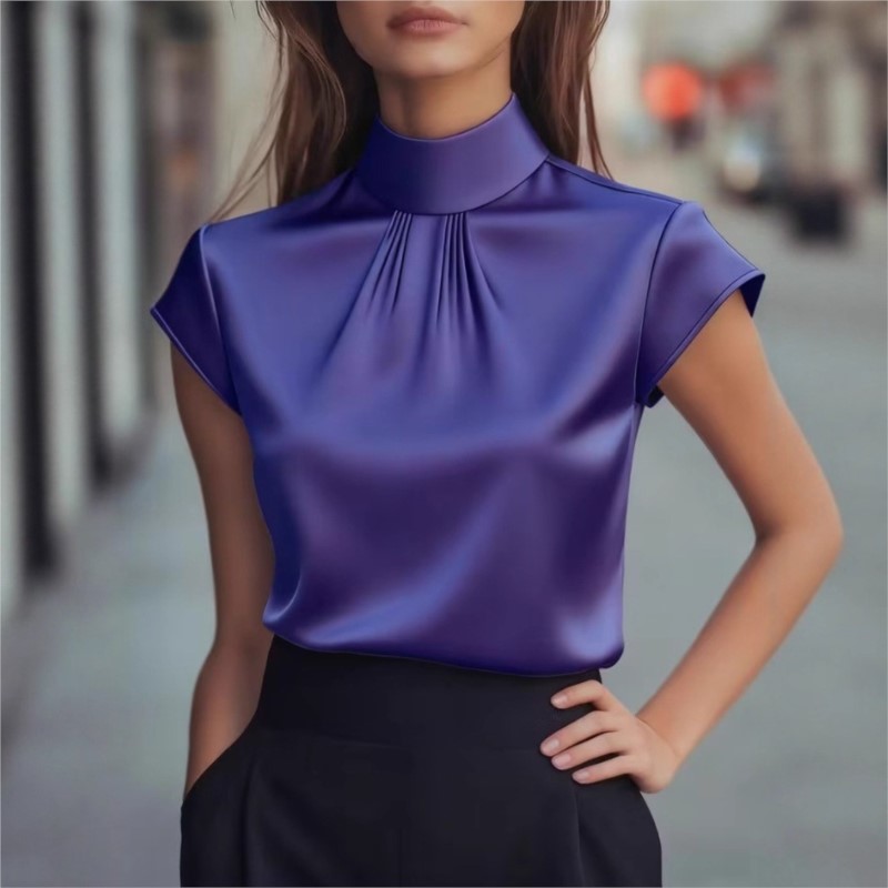 Summer Clothing Work - Frühjahr Damenmode Einfarbige Blusen Tops Neue