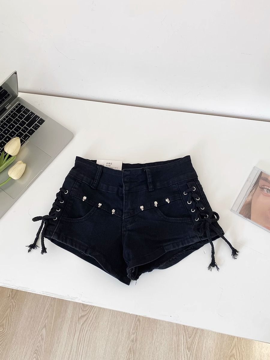 Summer Clothing Korea - Y2K Retro Low Rise Shorts 2024
