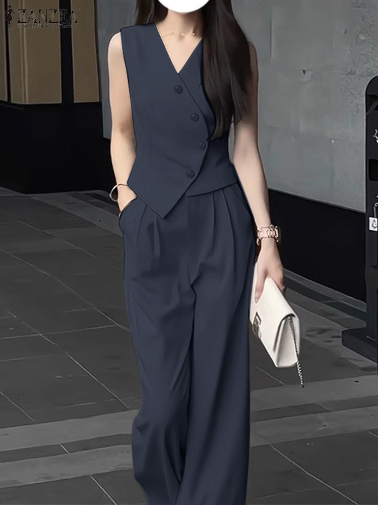Summer Clothing Work - Zanzea elegante Sommer ärmellose Tops Hose