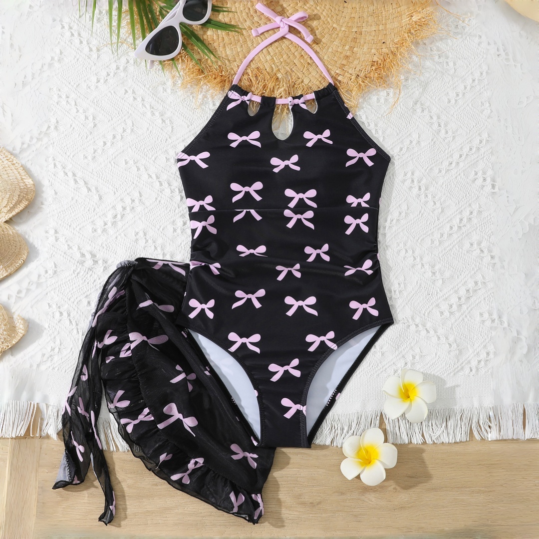 Summer Clothing Teen Girls - Neuer schwarzer Einteiler-Badeanzug für Mädchen mit