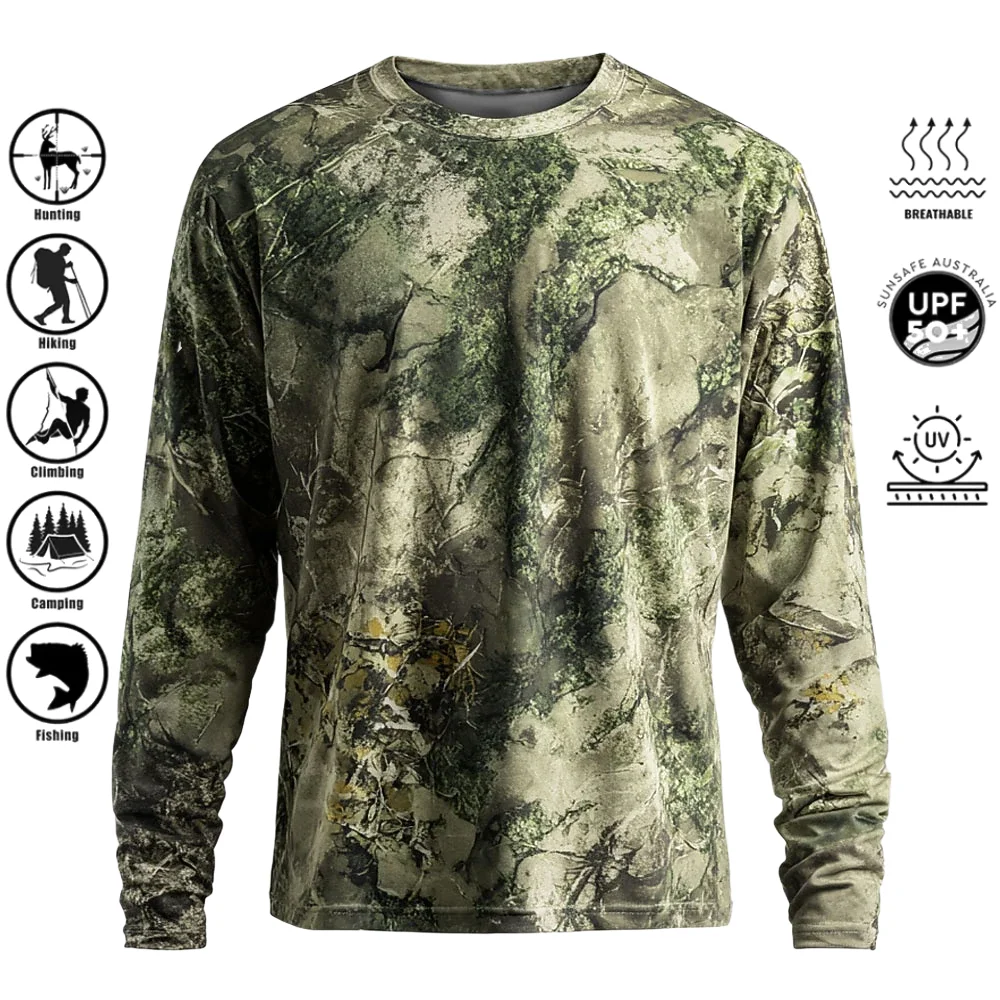 Rash Guard Long Sleeve - Herren Langarm-T-Shirt aus Polyester mit 3D-Camo-Druck,