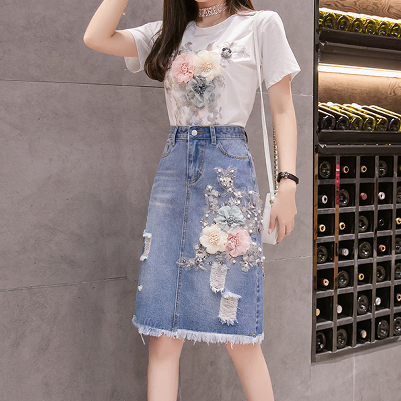 Summer Clothing Work - Frauen Schwere Arbeit Stickerei 3D Blume