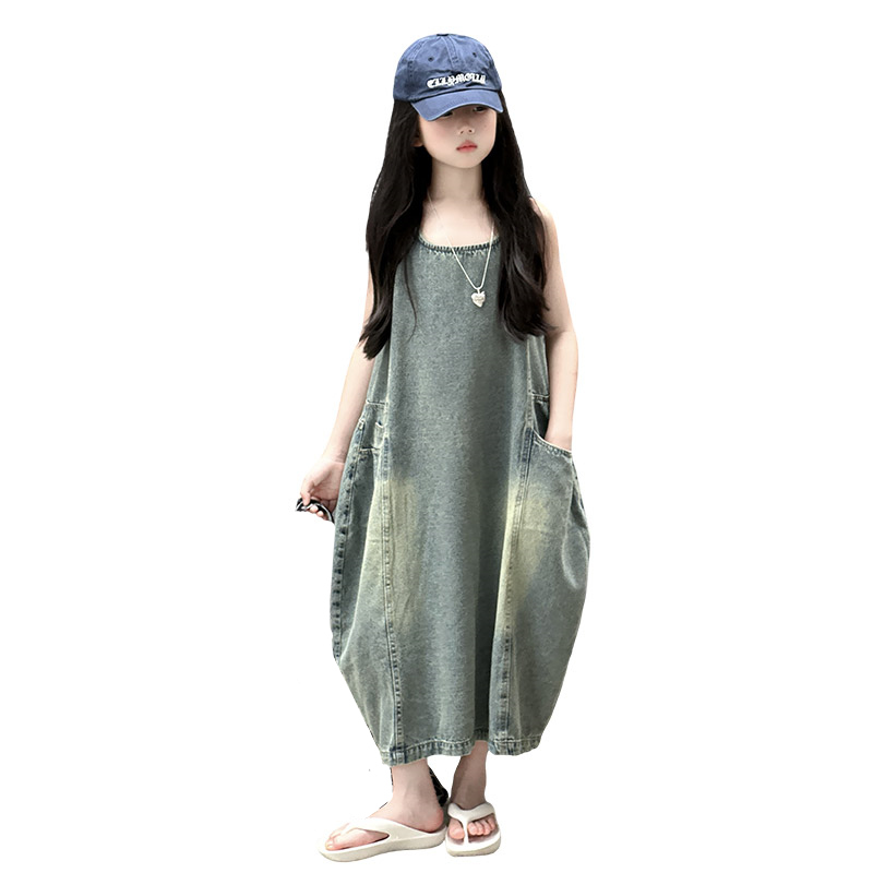 Summer Clothing For Girls - Vintage Blau Kinder Mädchen Hohe Qualität