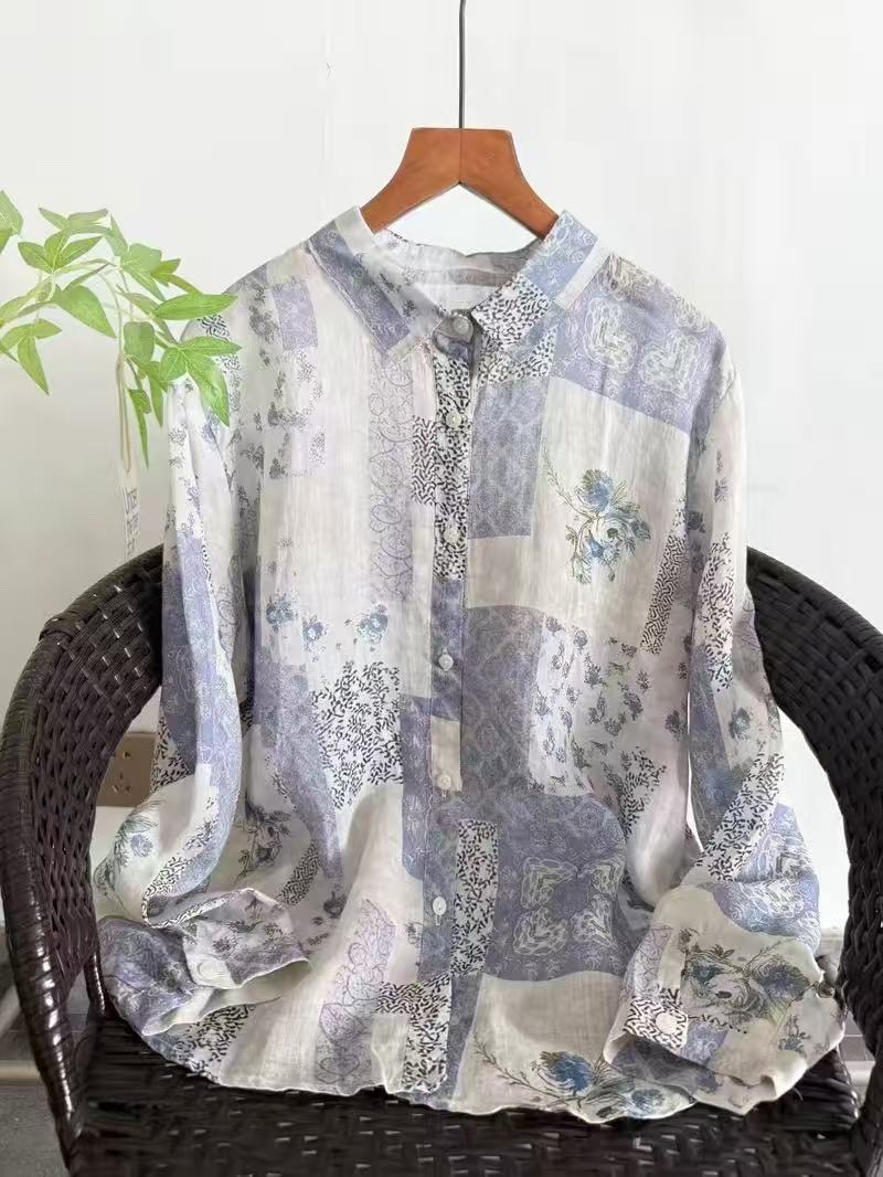 Vintage Summer Clothing Brand - 100% Ramie-Leinenhemden und -blusen für Damen,