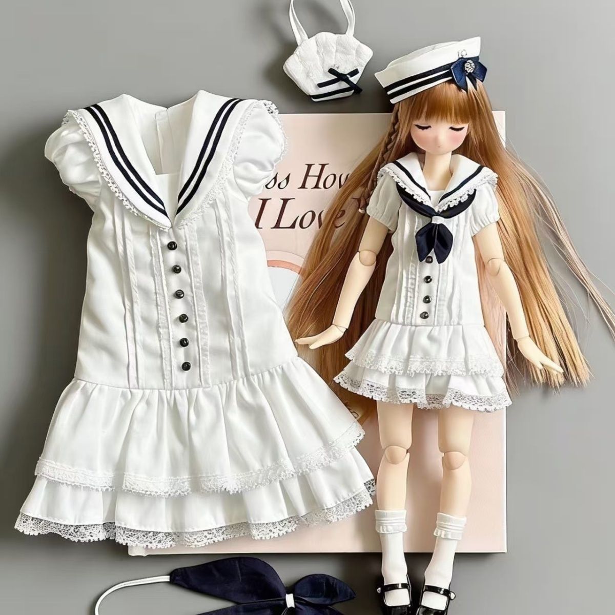 Summer Clothing For Girls - BJD-Puppenkleidung für Ob22Ob24, schlichtes Sommerkleid mit