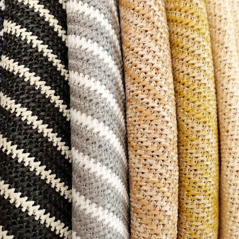 Summer Cloth - 1 Yard bunter, gestreifter PP-Stroh-Strickstoff, atmungsaktiver