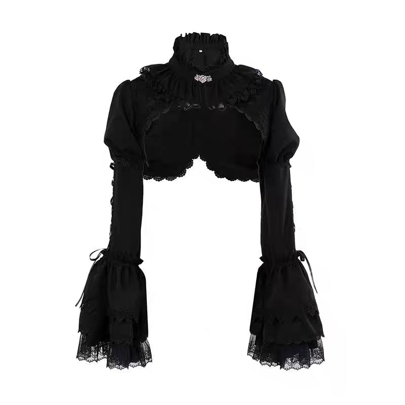 Summer Goth Clothing - Japanische Gothic Y2k Lolita Strickjacke Blusen