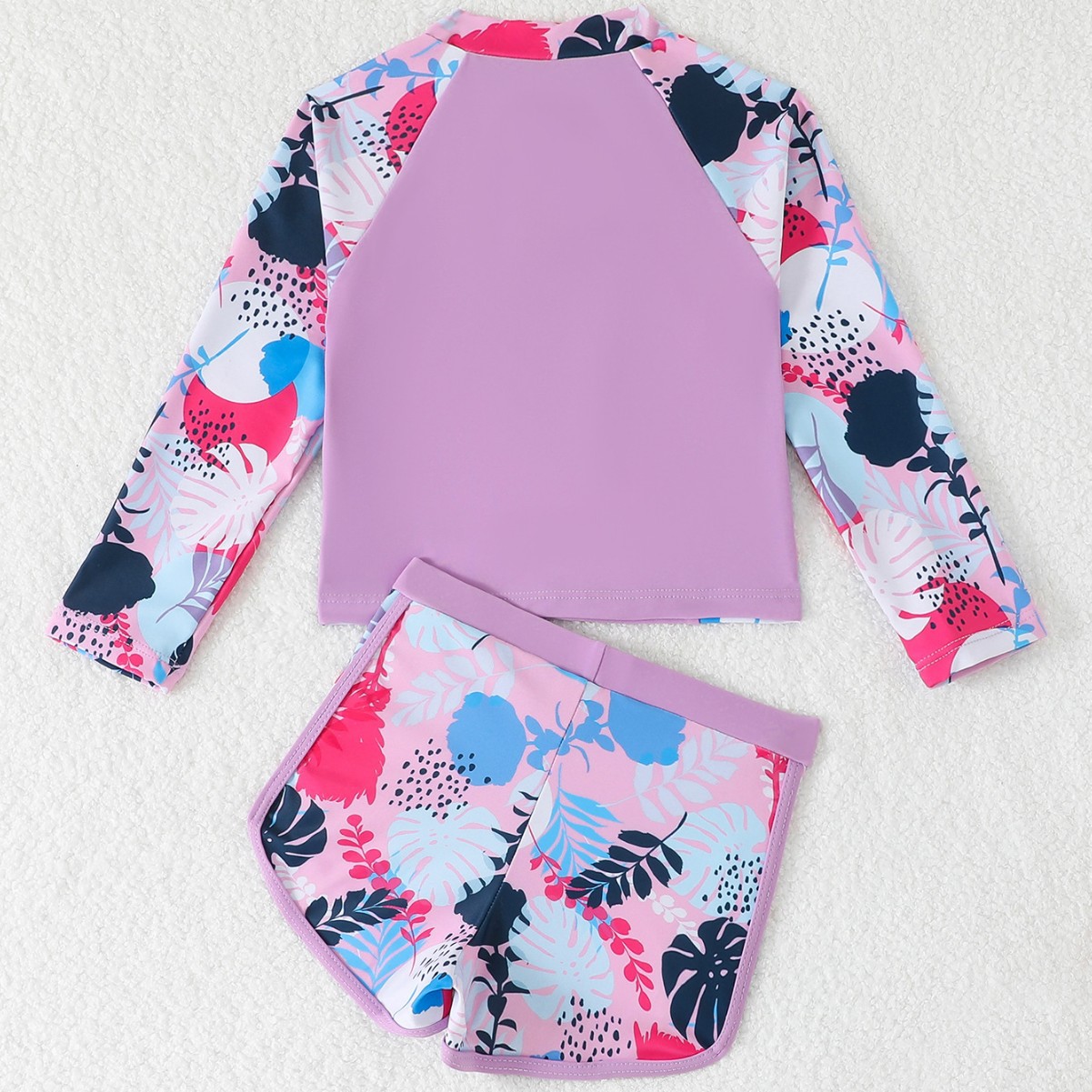 Mädchen Blattmuster 2-teiliges – Rash Guard Long Sleeve Bewertung und Preis