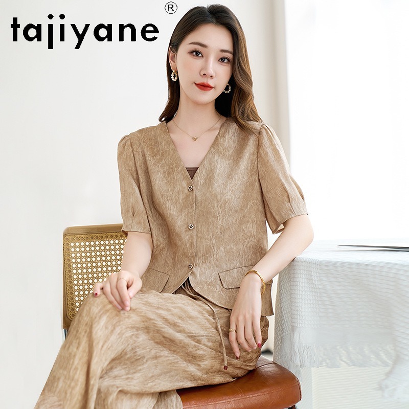 TAJIYANE 23MM Echte Seiden-Lei – Crop Blouse Linen Bewertung und Preis