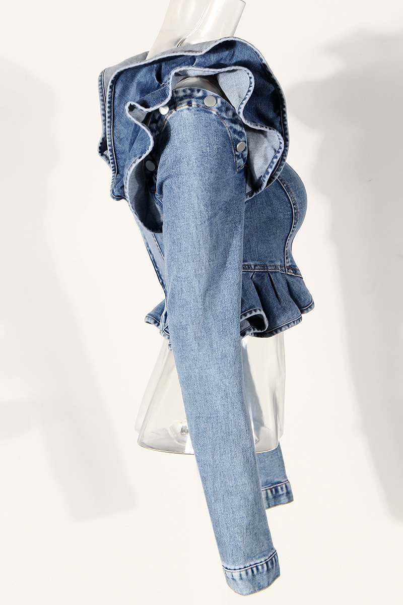 Modisches Rüschen-Langarm-Deni – Crop Blouse Linen Bewertung und Preis