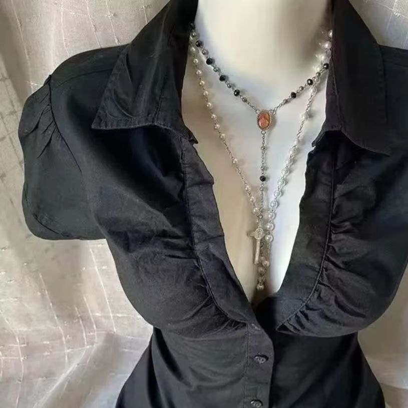 Damen Y2K Grunge Bluse Gothic  – Summer Goth Clothing Bewertung und Preis