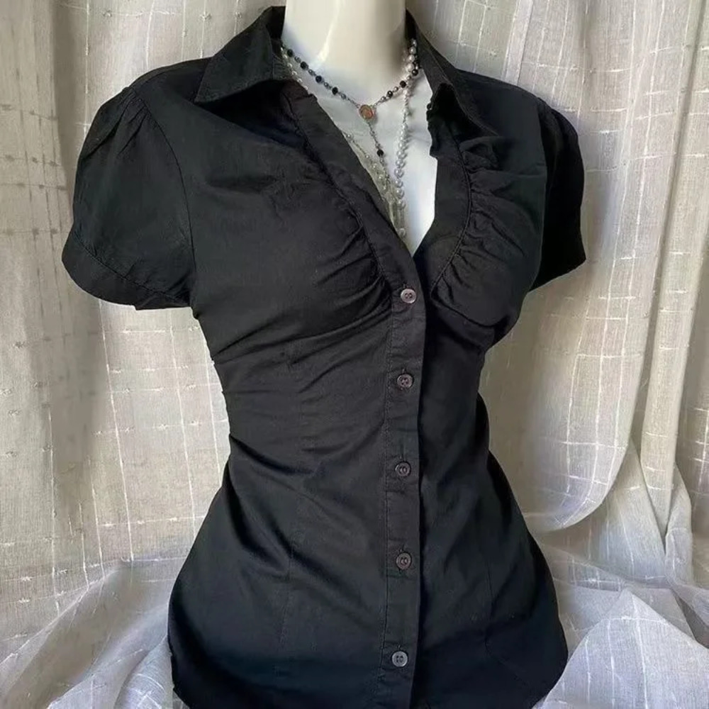 Damen Y2K Grunge Bluse Gothic  – Summer Goth Clothing Bewertung und Preis