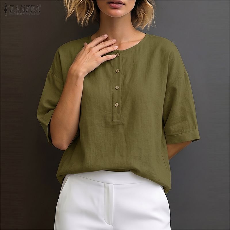Damen Sommer Einfarbige Bluse  – Summer Clothing Work Bewertung und Preis