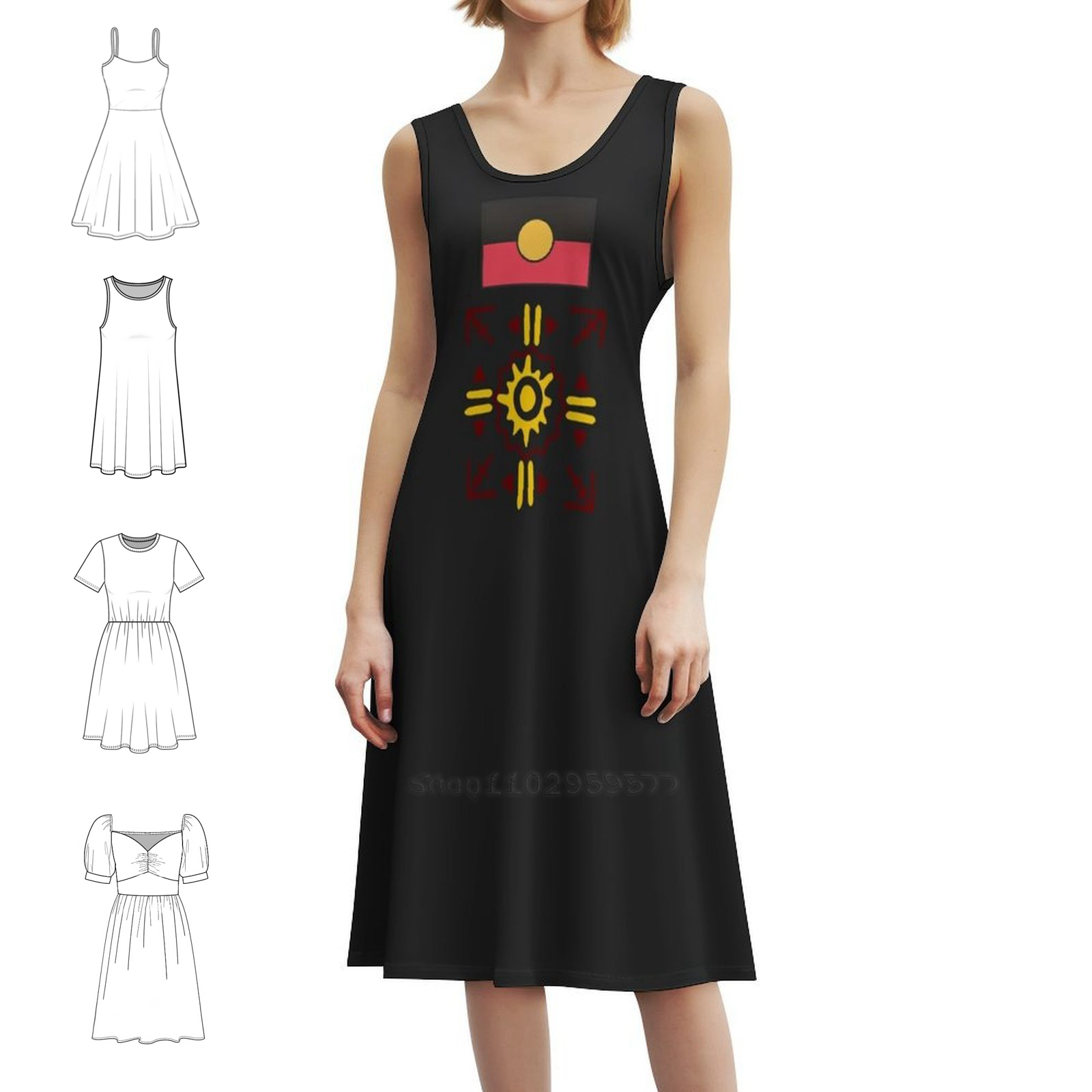 Aborigine-Minikleid im Preppy- – Summer Clothing Women Australia Bewertung und Preis