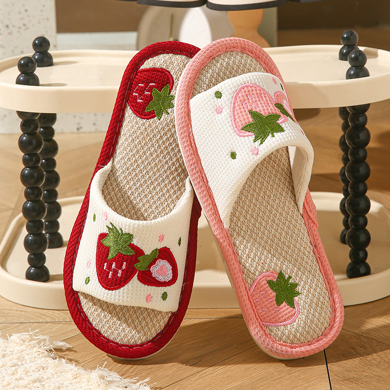 Erdbeerfarbene Leinen-Hausschu – Summer Cloth Bewertung und Preis