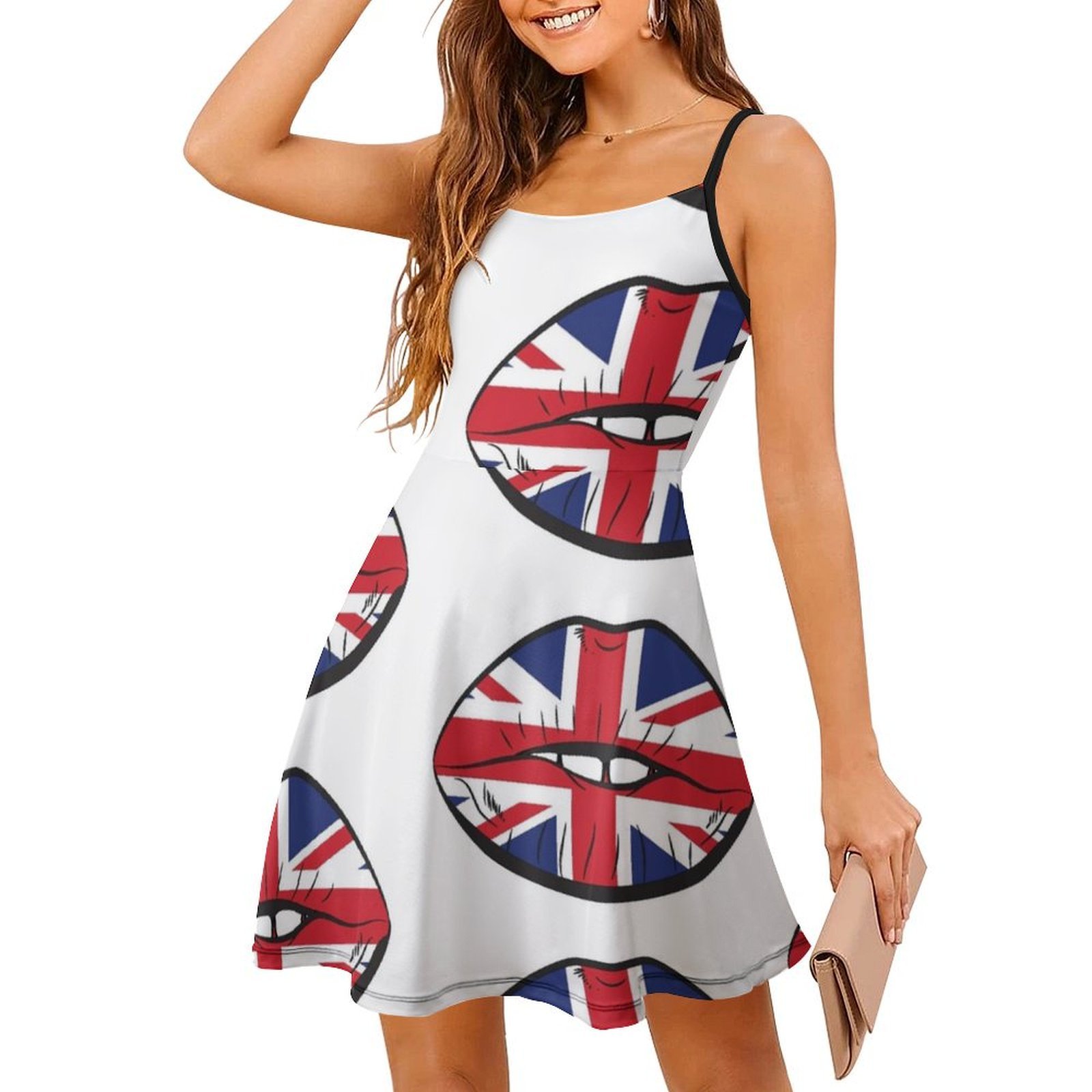 Britische Flagge Fan Lips Uk F – Womens Summer Clothing Uk Bewertung und Preis