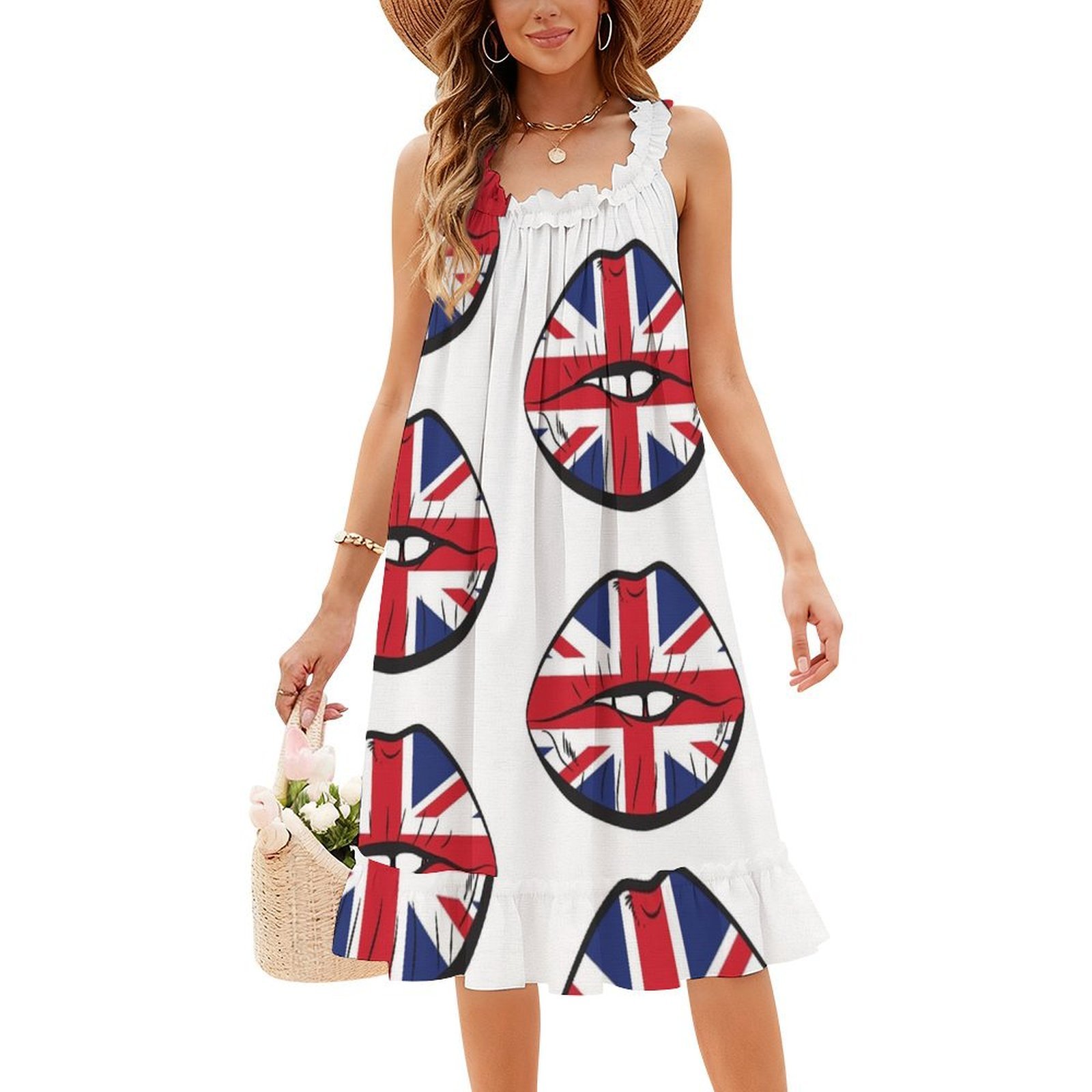Britische Flagge Fan Lips Uk F – Womens Summer Clothing Uk Bewertung und Preis