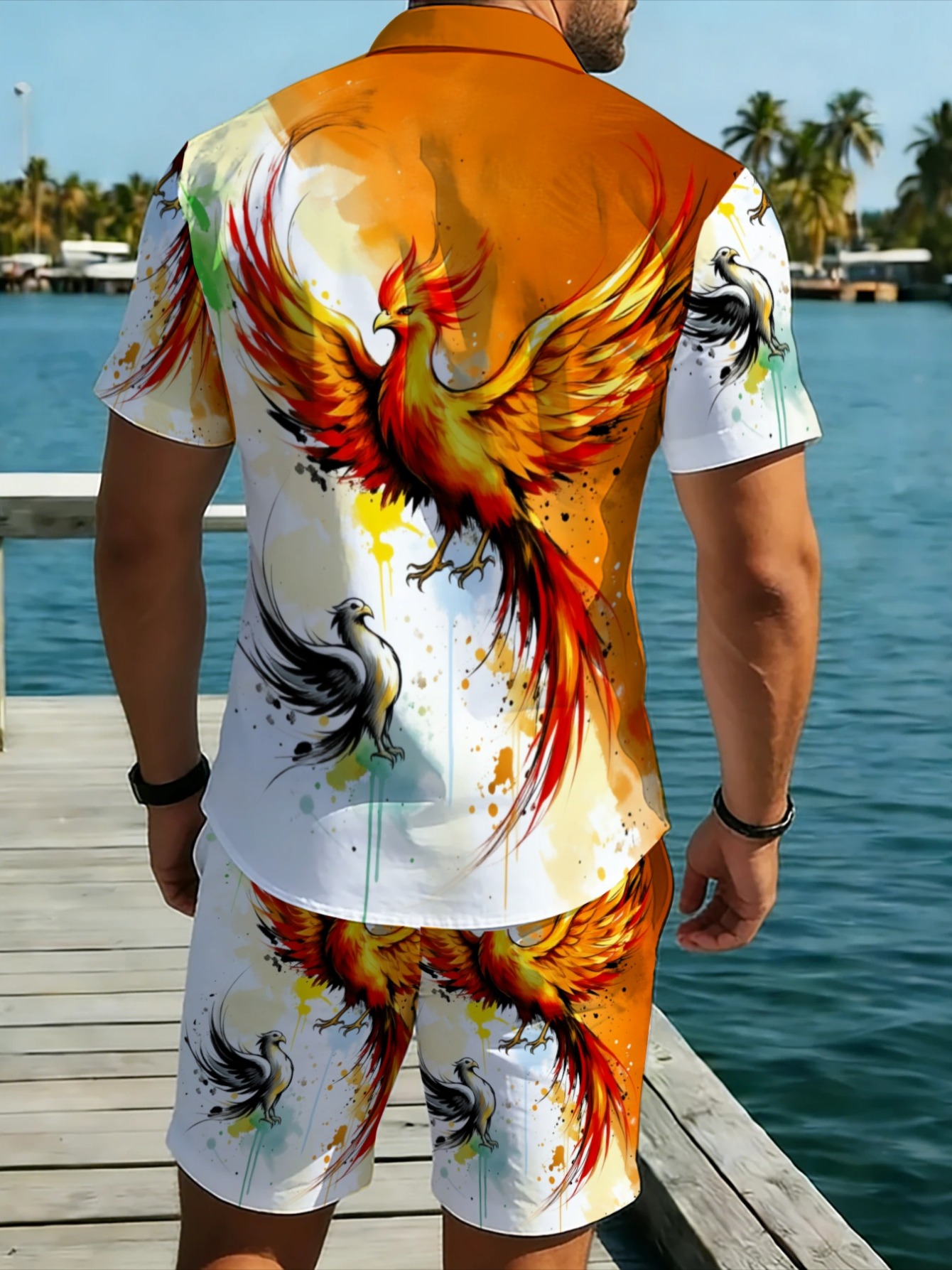 Orientalisches Phoenix-Muster  – Summer Clothing Vacation Bewertung und Preis